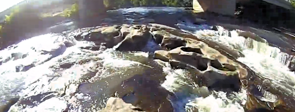 Hocking River running through the Falls Mill Bridge Rappids